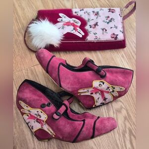 Irregular Choice Fuchsia Wedges with Bunny Design
